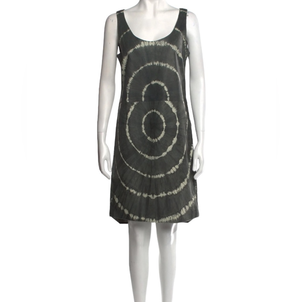 Tory Burch  Leather Dress Greystone  Shawna Tie-Dye Night Out Size 0 - Picture 10 of 16